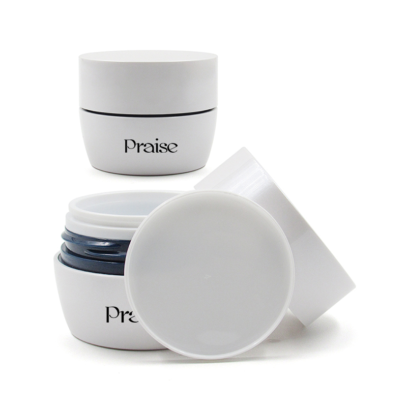 Factory direct selling pearl white round face cream jar 30g/50g plastic cosmetic cream empty container with inner lid