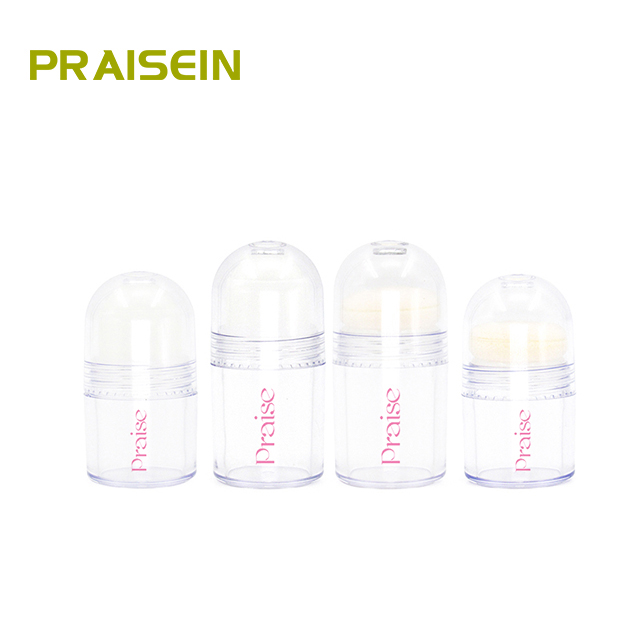 Round plastic reusable Leakproof deodorant bottle 15g/25g transparent powder case, empty hairline filling box cosmetic packaging