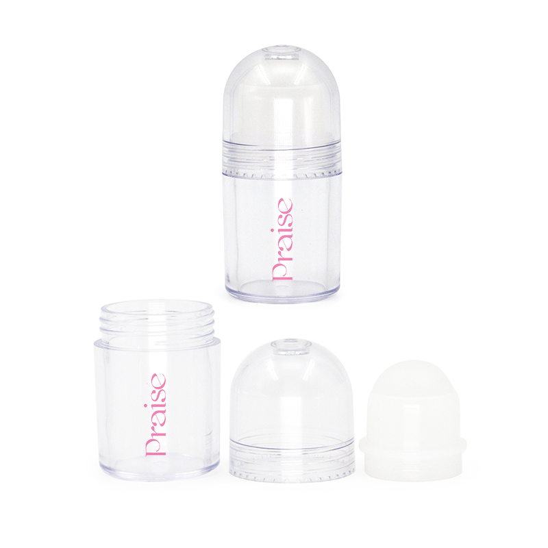 Round plastic reusable Leakproof deodorant bottle 15g/25g transparent powder case, empty hairline filling box cosmetic packaging