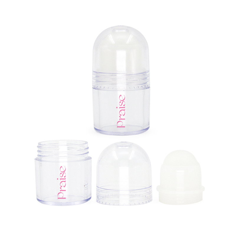 Round plastic reusable Leakproof deodorant bottle 15g/25g transparent powder case, empty hairline filling box cosmetic packaging