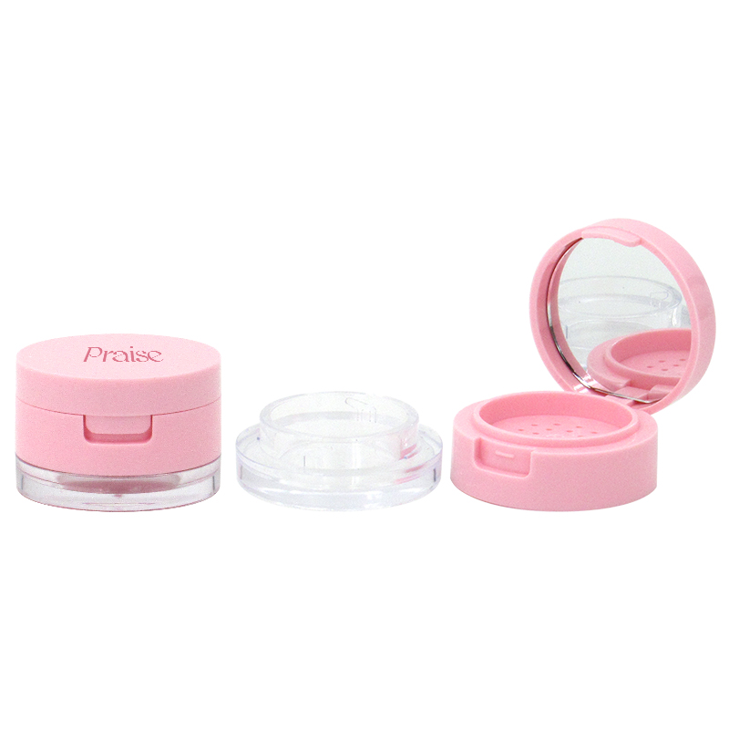 Capacity 3g/5g Mini portable compact container of loose powder of cosmetics, round black plastic empty case packaging wholesale