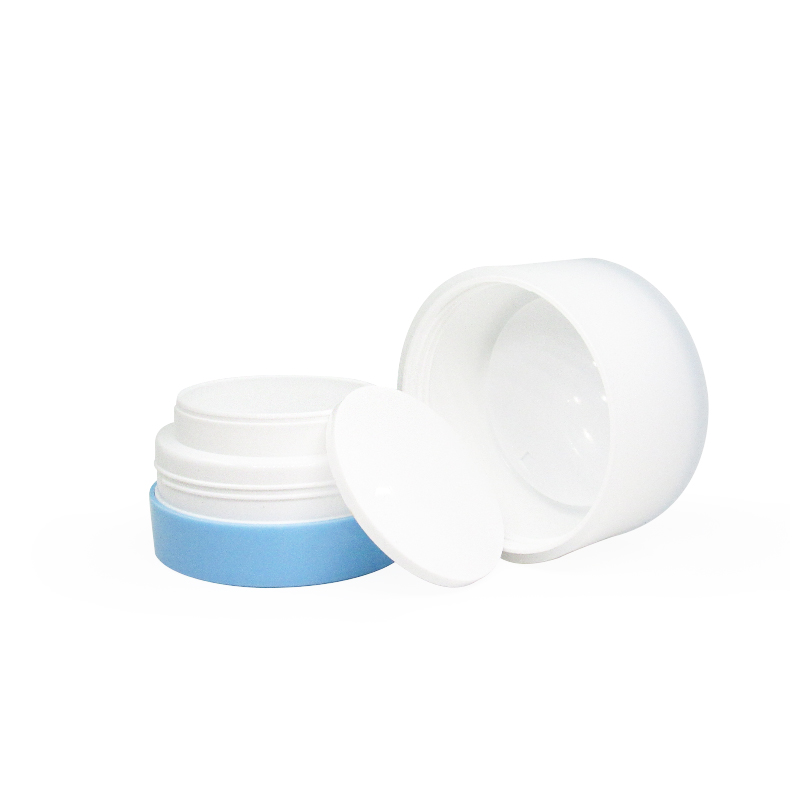 Eco-friendly plastic high lid wide mouth cream jar packaging custom 80g empty cosmetic container with inner lid