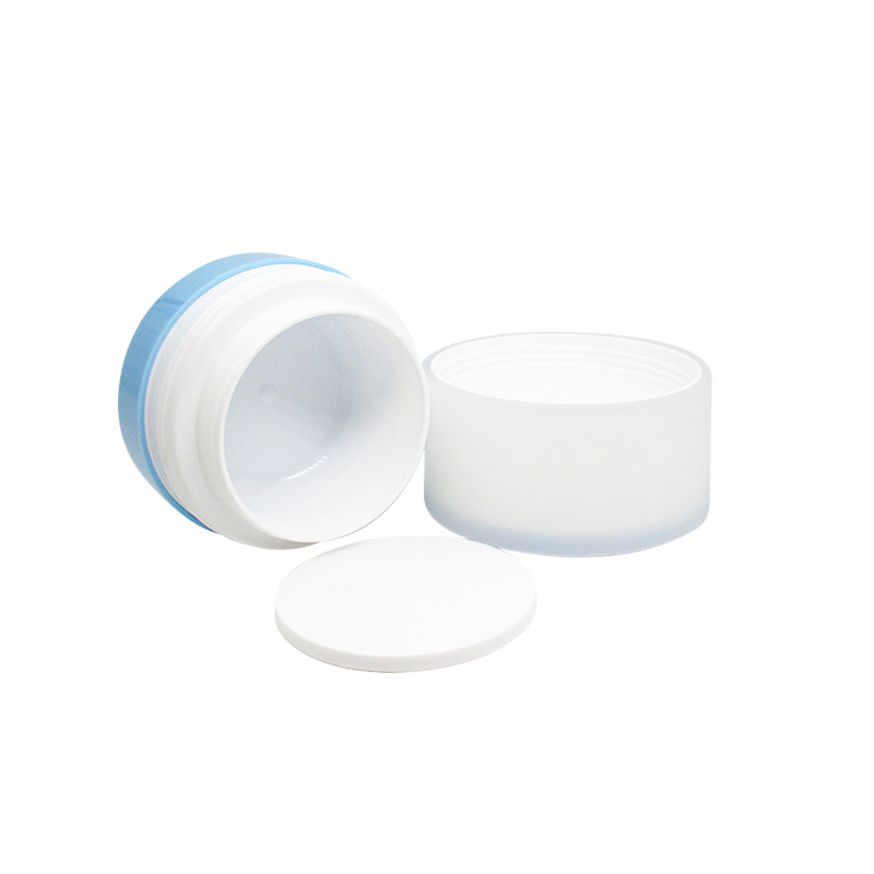 Eco-friendly plastic high lid wide mouth cream jar packaging custom 80g empty cosmetic container with inner lid