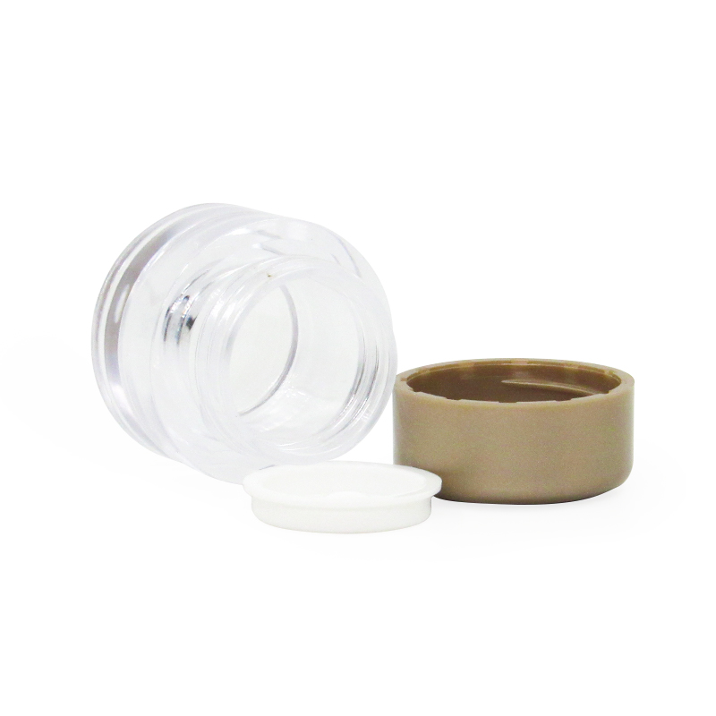 Support custom processing cosmetic container 7g round empty clear cream jar, mini portable skin care packaging with inner lid