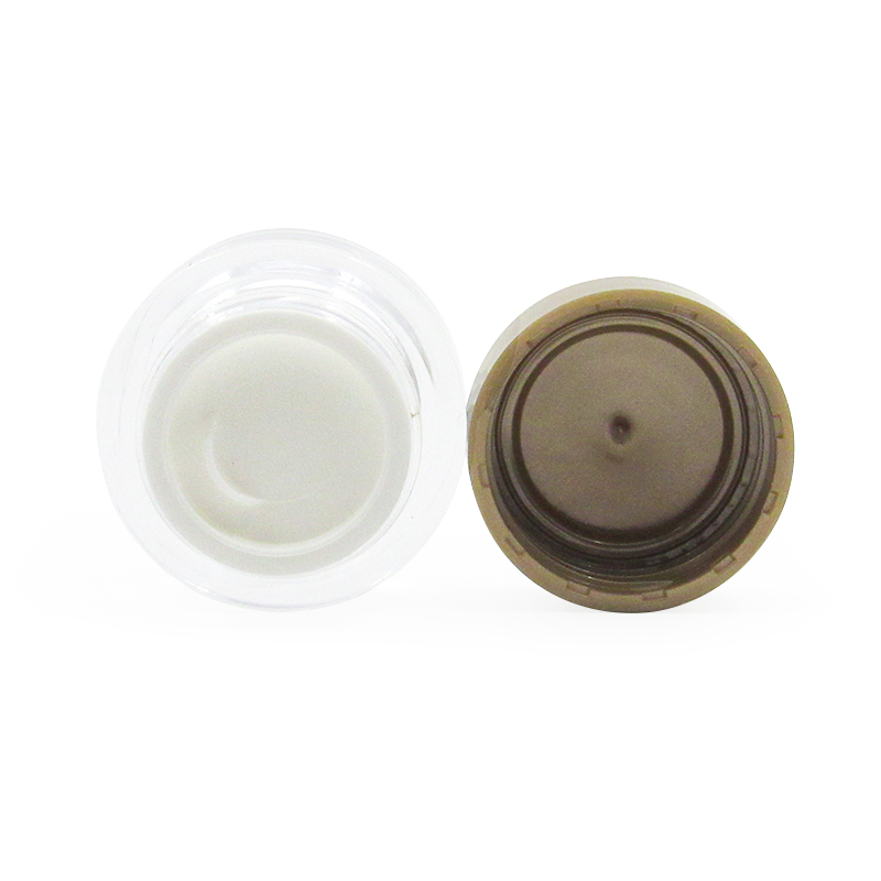 Support custom processing cosmetic container 7g round empty clear cream jar, mini portable skin care packaging with inner lid