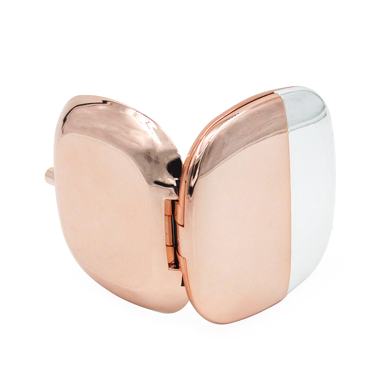 High-grade rose gold square shape cosmetics powder case, highlight empty case with magnetic adsorption brush wholesale