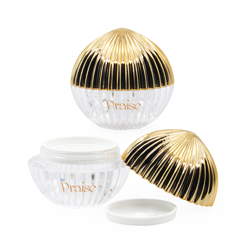 Upscale unique gold color cosmetic jar 20g/30g face cream eye cream packaging, 25g round empty clear powder container supply