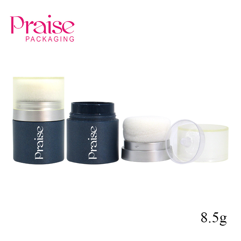 Customized private brand cosmetics packaging round empty powder container 10g/15g clear plastic loose powder case with mirror