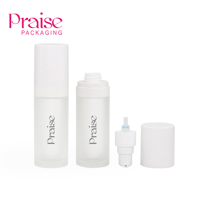 Manufacturer sells 30ml luxury cylindrical white empty skin care bottle, plastic lotion container with pressure pump