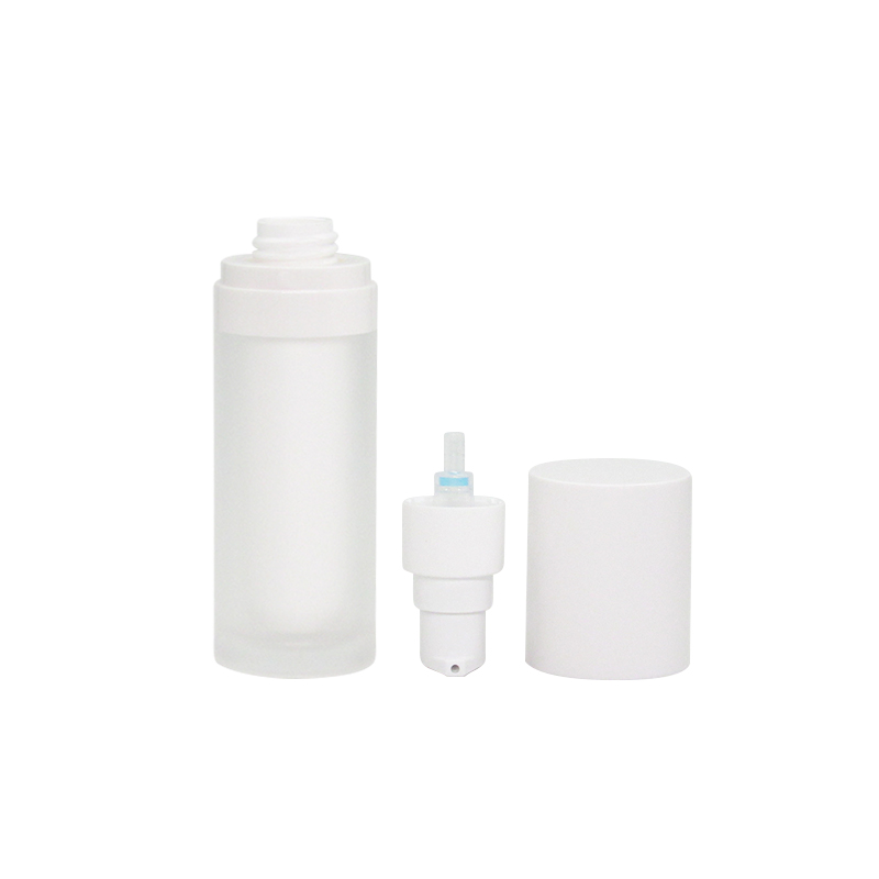 Manufacturer sells 30ml luxury cylindrical white empty skin care bottle, plastic lotion container with pressure pump