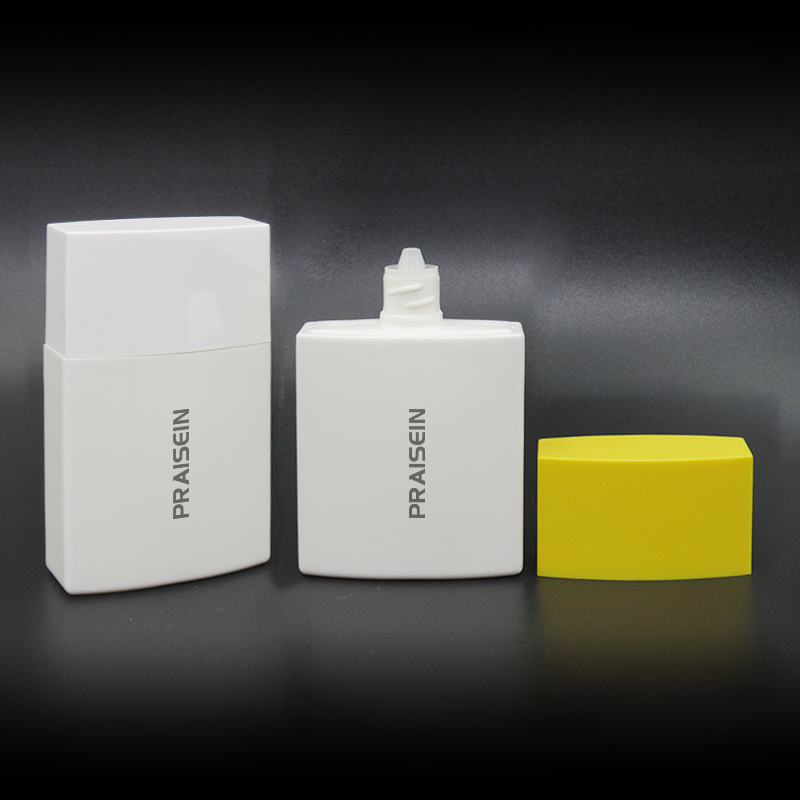 20ml 40ml 50ml cosmetic lotion packaging bottle custom empty square plastic sunscreen container bottle