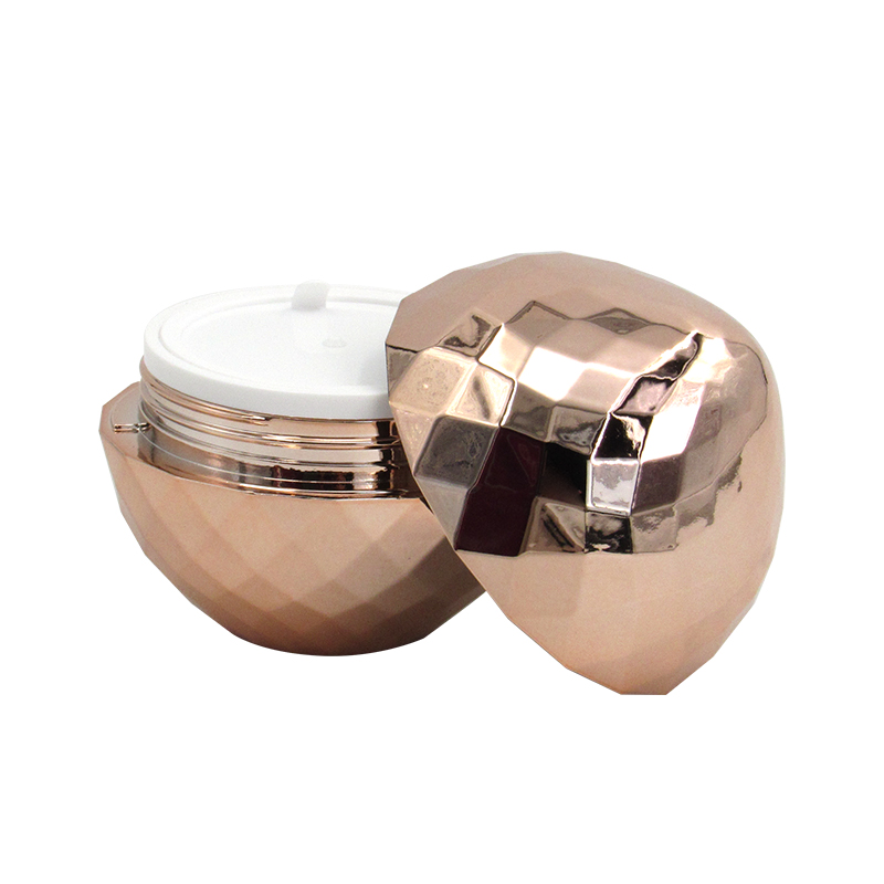 Fashion plastic empty cream jar packaging 30g 50g round gold face cream container customized