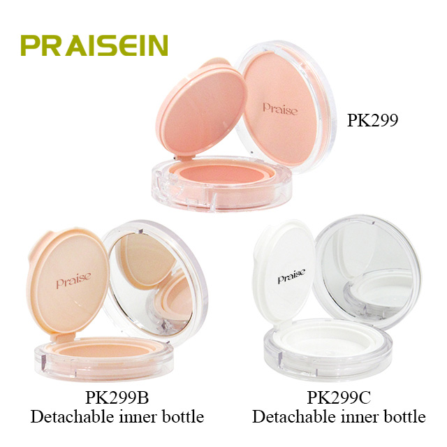 Private label transparent round air cushion BB cream case empty concealer liquid foundation case cosmetics packaging