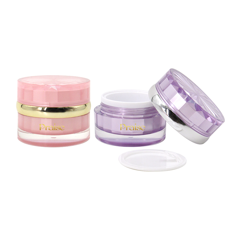 Stock 15g/30g/50g/30ml/50ml/100ml Acrylic lotion bottle set, pink round plastic essence container, empty cream jar