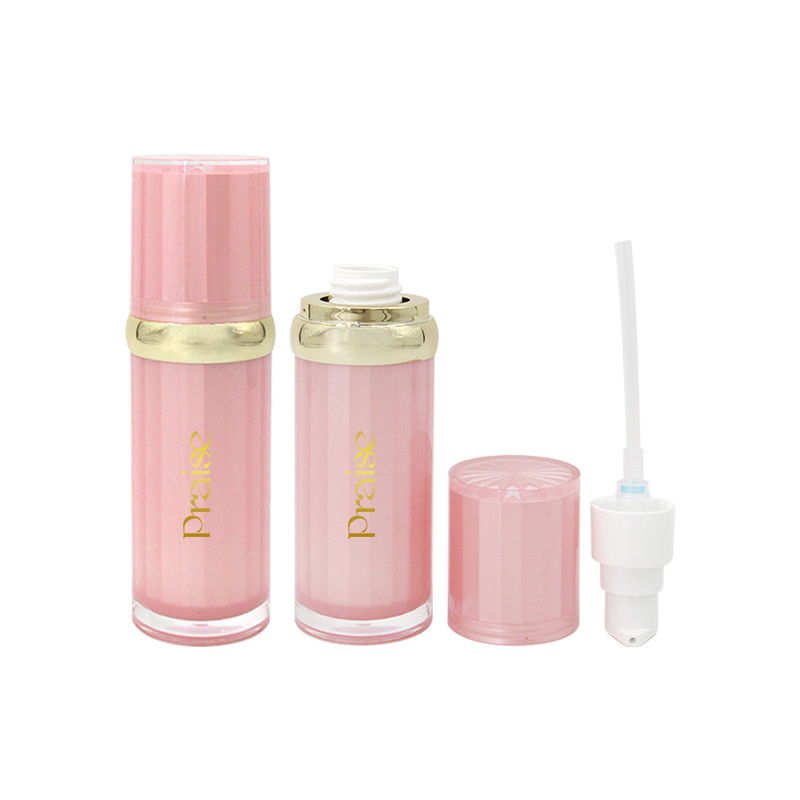 Stock 15g/30g/50g/30ml/50ml/100ml Acrylic lotion bottle set, pink round plastic essence container, empty cream jar