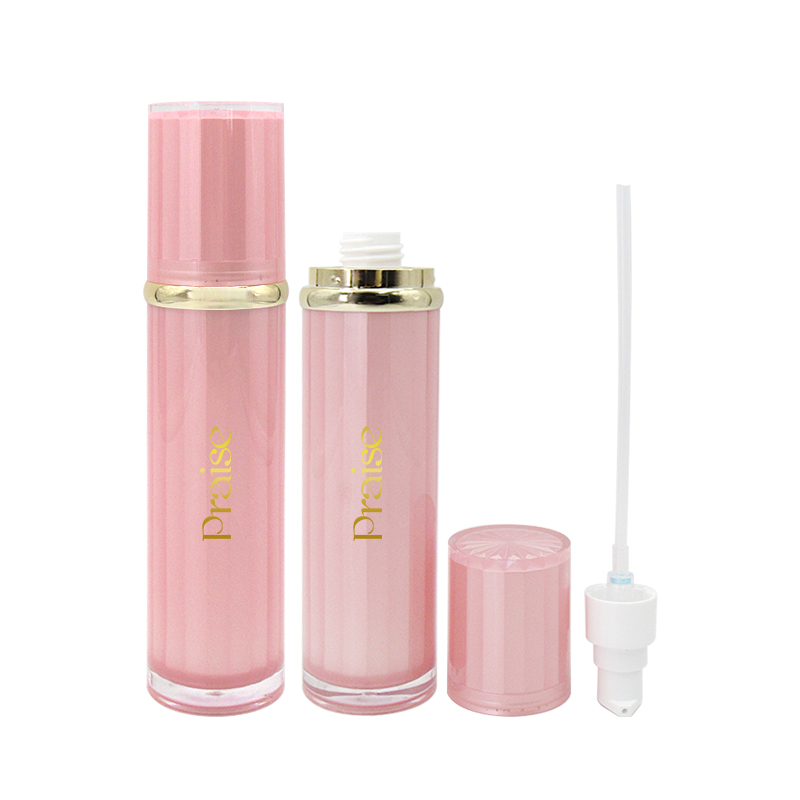 Stock 15g/30g/50g/30ml/50ml/100ml Acrylic lotion bottle set, pink round plastic essence container, empty cream jar