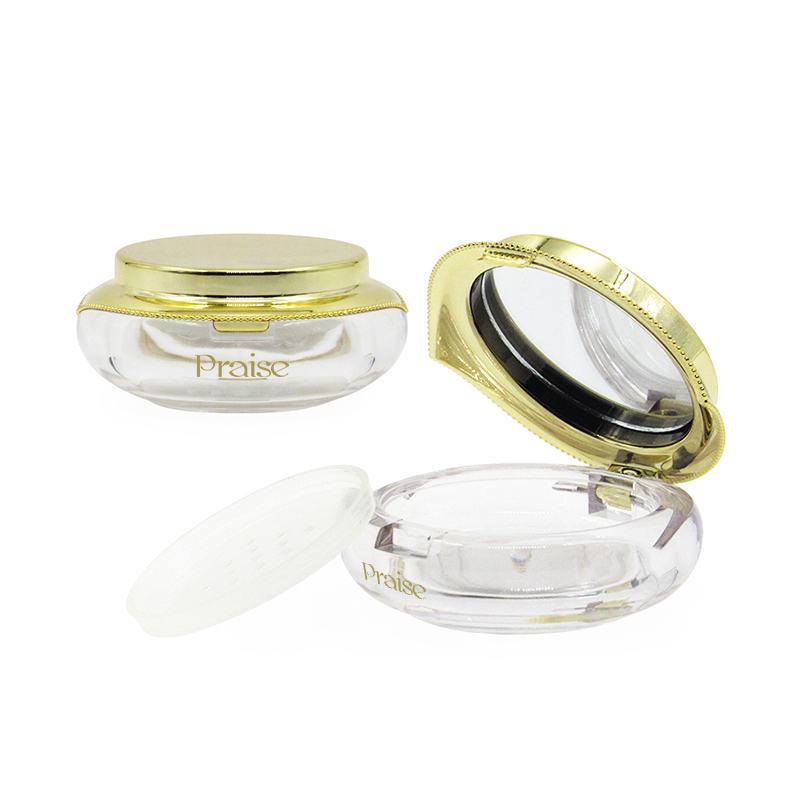 Luxury gold plastic cream jar eye cream container 10ml empty transparent oil bottle 8g clamshell loose powder packaging