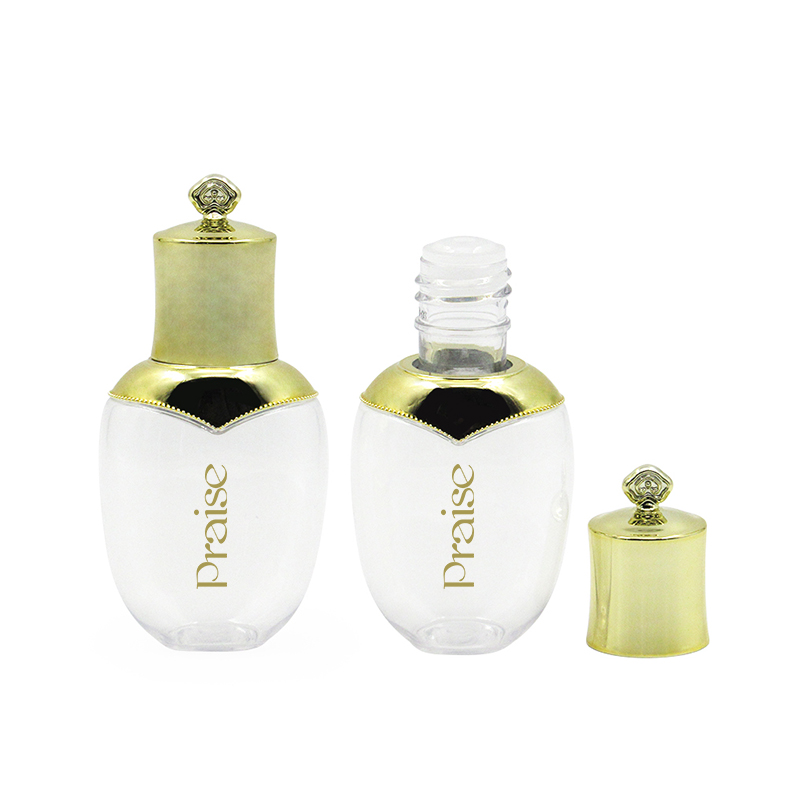 Luxury gold plastic cream jar eye cream container 10ml empty transparent oil bottle 8g clamshell loose powder packaging