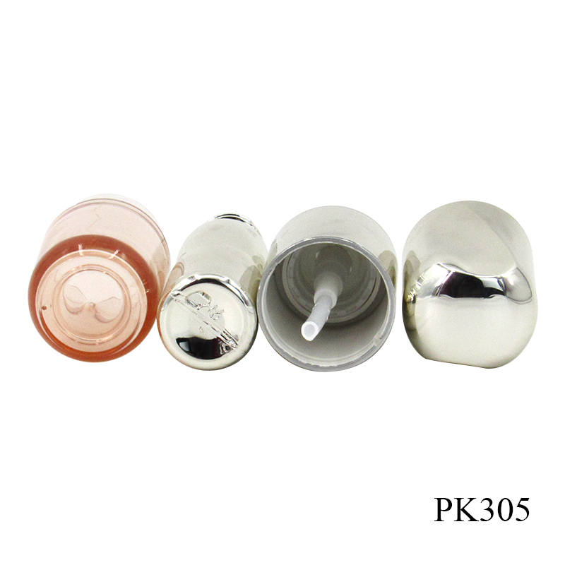 Wholesale high quality skin care packaging round lotion pump bottle, 25g silver plastic empty eye cream container free sample