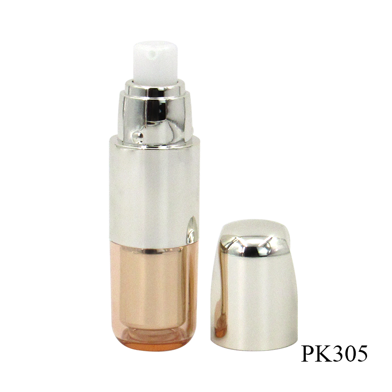 Wholesale high quality skin care packaging round lotion pump bottle, 25g silver plastic empty eye cream container free sample