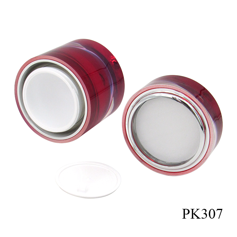 Professional production cosmetics packaging 50g round acrylic cream jars, empty plastic wide mouth cream containers free sample