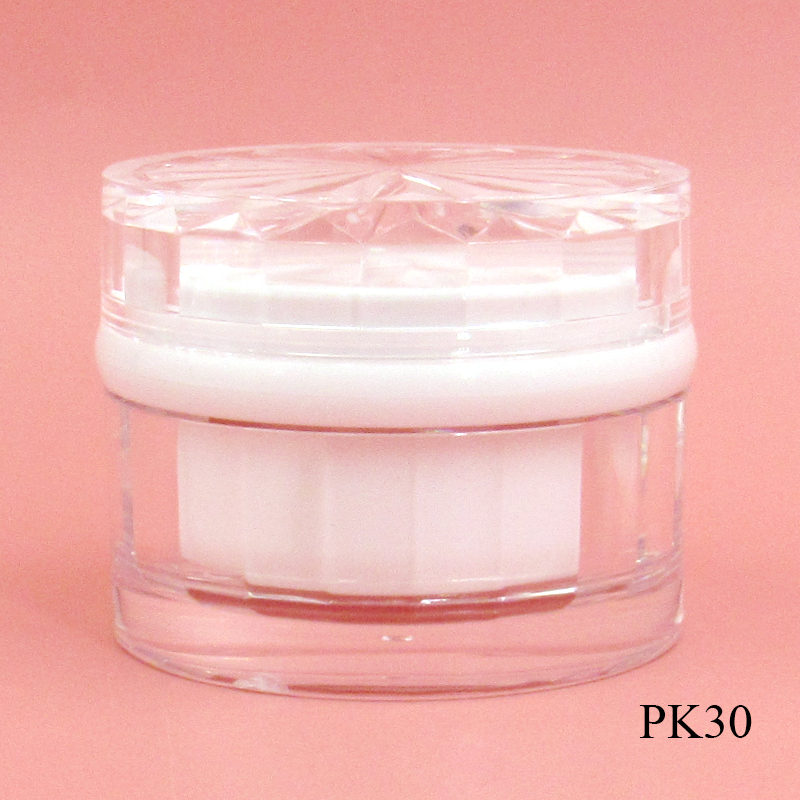 Transparent acrylic cream jar cosmetic packaging 50g round plastic thick-walled empty face cream container with screw lid