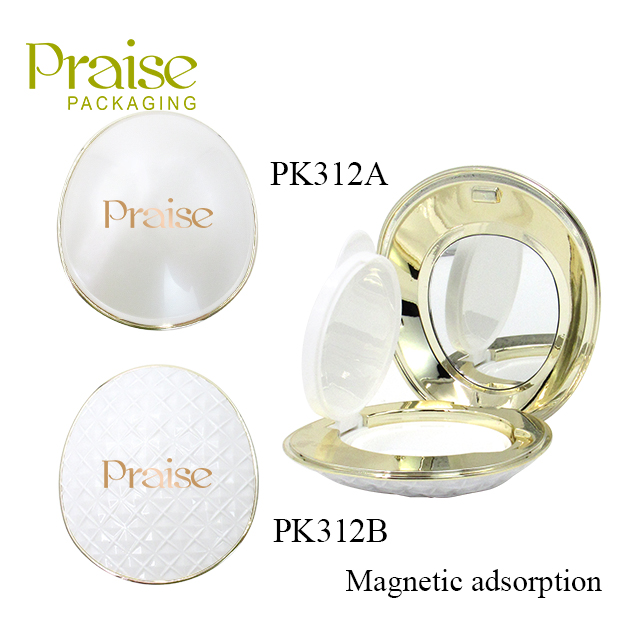 Pearlescent white shell-shaped cosmetics air cushion empty case packaging magnetic adsorption plastic air cushion BB cream case