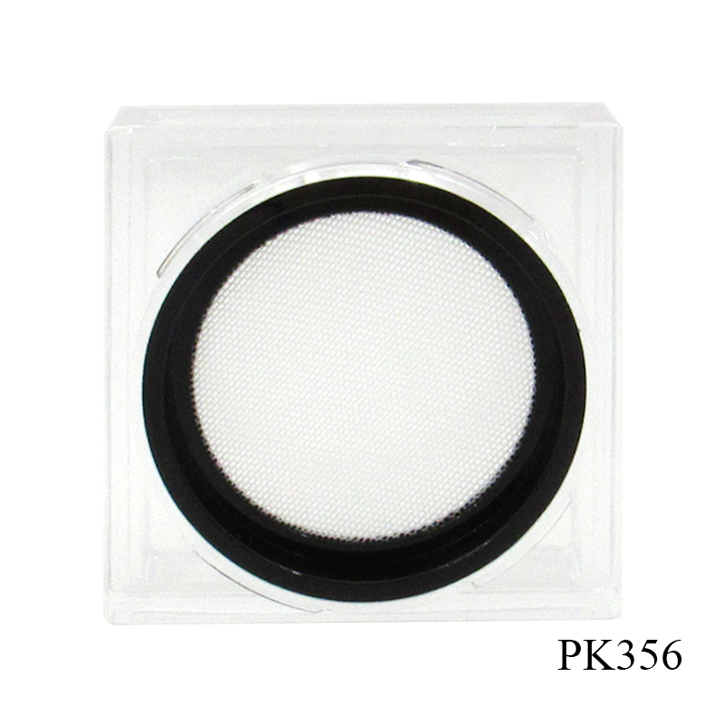 Square empty transparent plastic loose powder case 20g new makeup powder container with inner lid custom private label