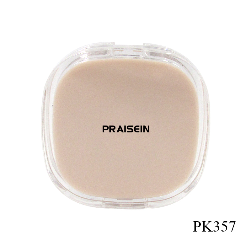 Plastic transparent cosmetic case custom square air cushion liquid foundation container with mirror manufacturer spot