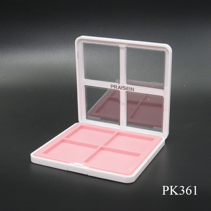 Private label 4-color plastic square eyeshadow container cosmetic face and body painting palette