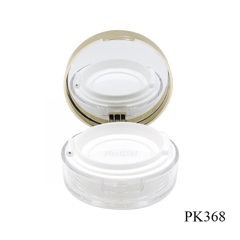 Plastic cosmetic loose powder box with mesh sieve wholesale cosmetic packaging bottom filling loose powder jar