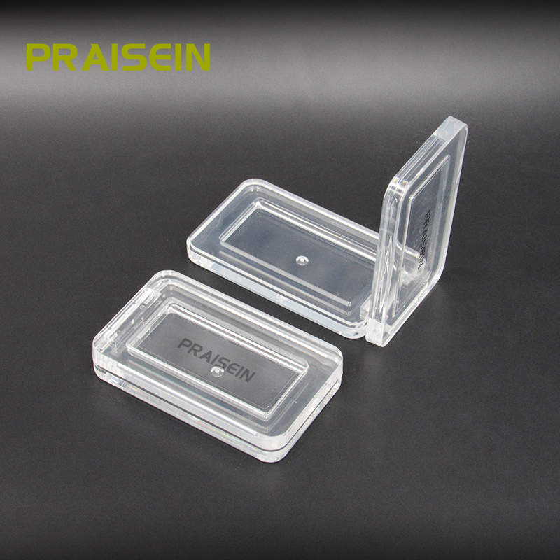 Monochrome square clear eyeshadow case empty plastic container cosmetics blush powder case