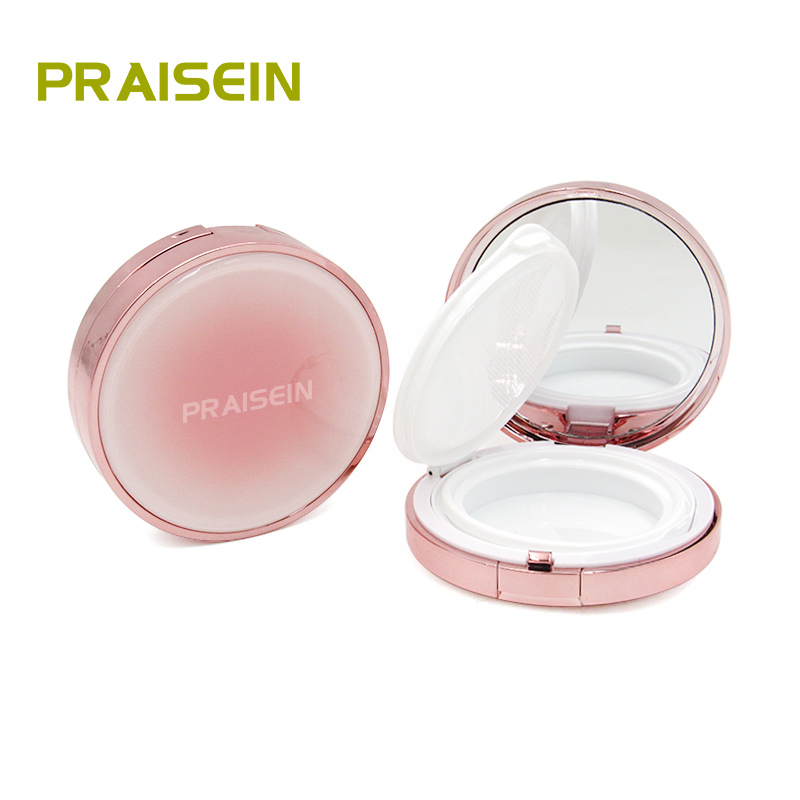 OEM pink air cushion box with mirror cosmetic air cushion foundation case plastic packaging