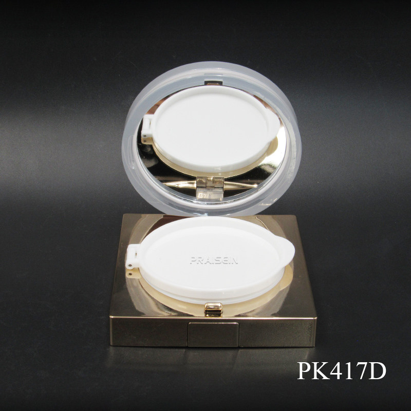 Empty plastic square air cushion case packaging gold liquid foundation compact case air cushion container