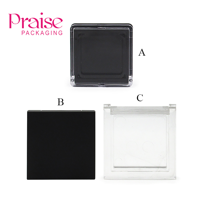 Provide color & logos custom of cosmetic plastic Clear Eyeshadow case packaging, empty makeup single Eyeshadow Blush Palette