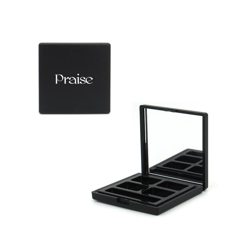 Special price new 4 - color eye shadow container custom square shape cosmetic plastic empty case packaging material