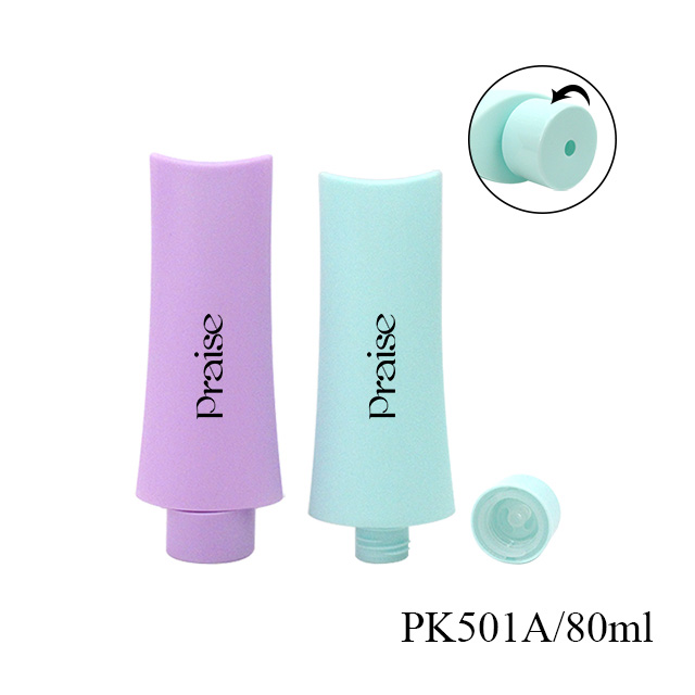 80ml/120ml/200ml rubber paint shell plastic lotion bottle with rotating lid, flat extrusion type shampoo, body wash container