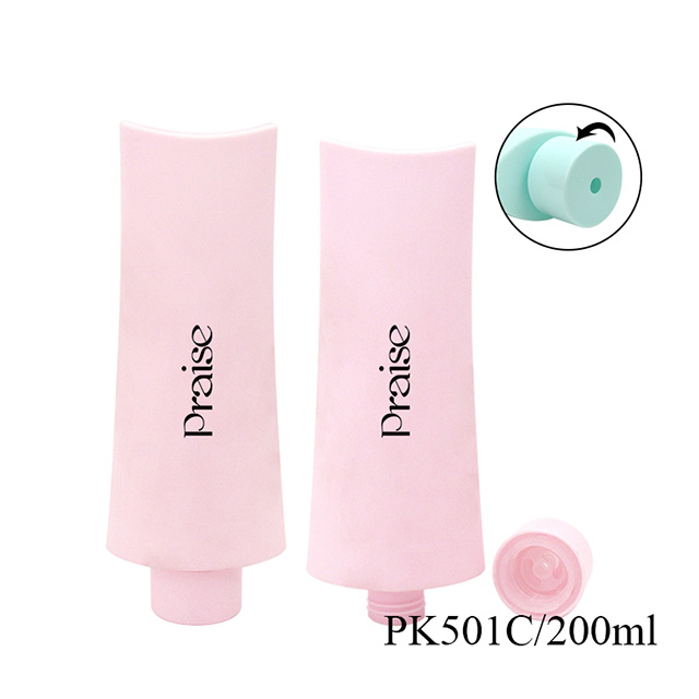 80ml/120ml/200ml rubber paint shell plastic lotion bottle with rotating lid, flat extrusion type shampoo, body wash container