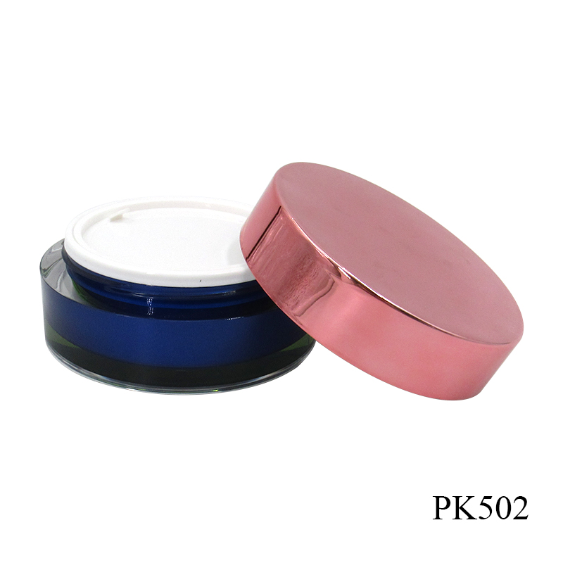 Acrylic cream jar custom spraying round plastic empty cosmetic container, 60g thick wall face cream jars