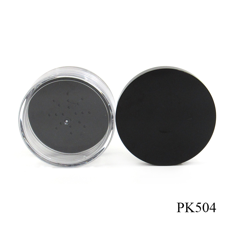 Custom production plastic cosmetic powder container, 30g round leakproof transparent empty loose powder cartridge packaging