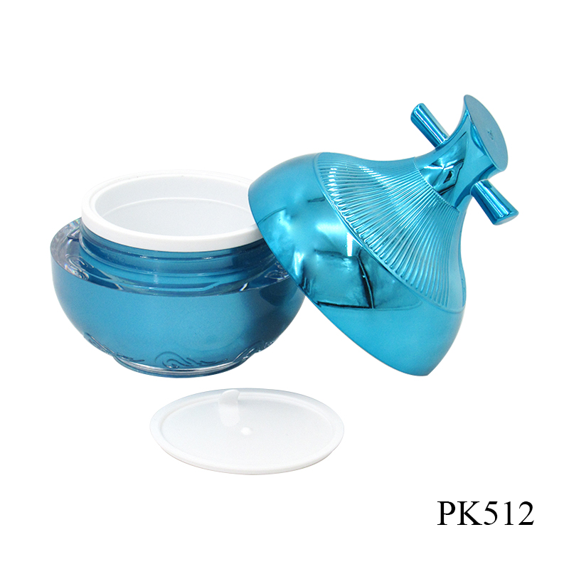 New product manufacturer custom blue plastic cosmetic jar 50g round empty cream bottle/face cream container