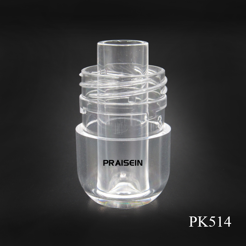 Mini portable plastic skin care serum container, double layer design empty transparent essence bottle with clamshell lid custom