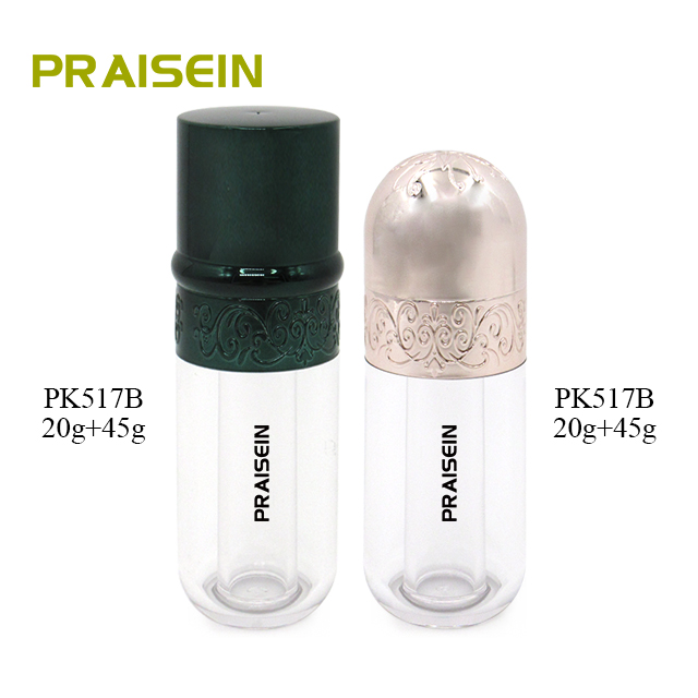 20g+45g skin care essence mixing bottle plastic packaging custom round empty transparent toner container