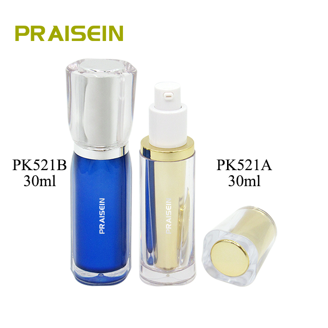 Custom packaging acrylic lotion bottle with pump unique 30ml golden skin care lotion plastic containers