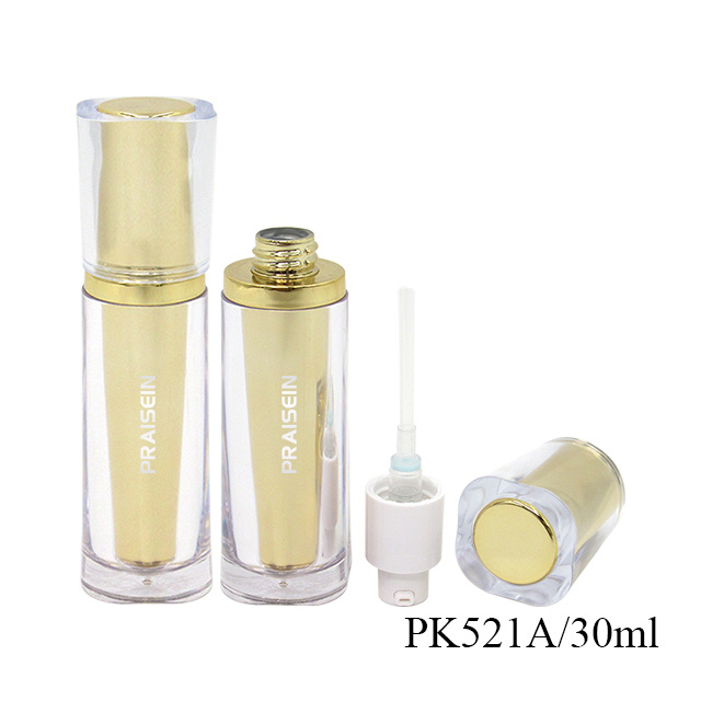 Custom packaging acrylic lotion bottle with pump unique 30ml golden skin care lotion plastic containers