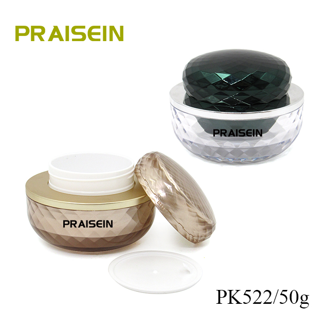 OEM customization 50g cosmetic acrylic empty face cream jar round skin cream packaging container with plastic lid