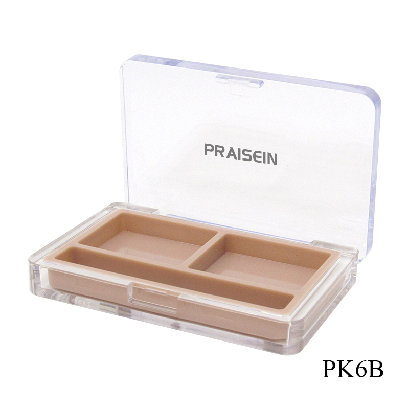 Private brand OEM ODM plastic eye shadow container packaging custom square empty cosmetics 2 color eye shadow case