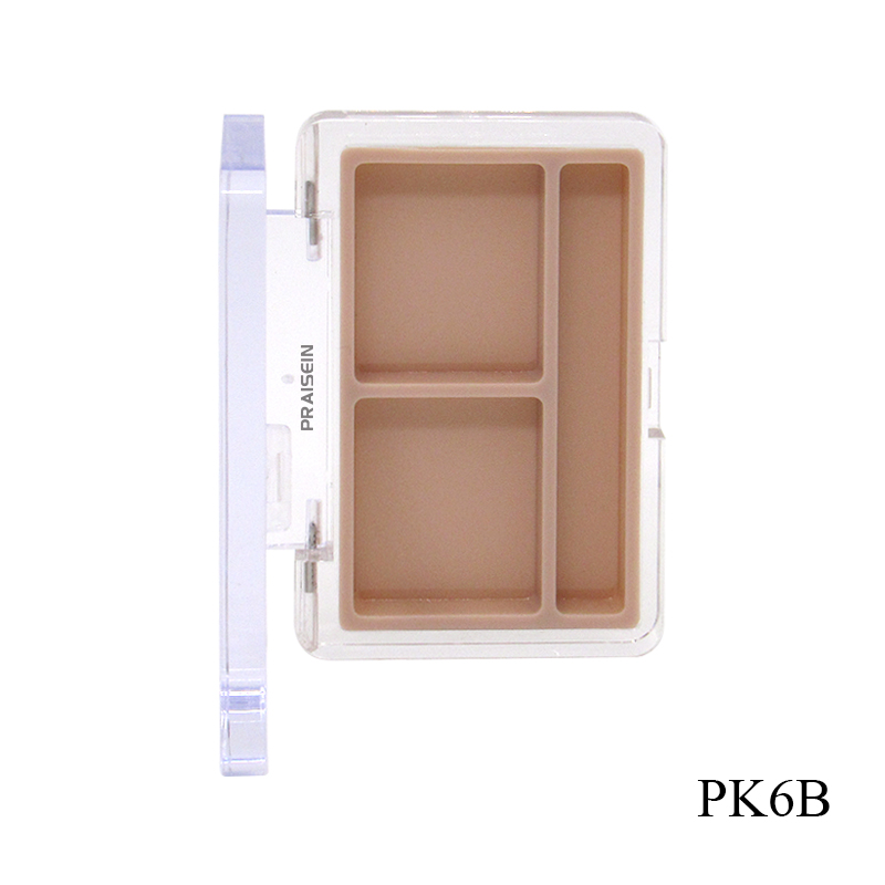 Private brand OEM ODM plastic eye shadow container packaging custom square empty cosmetics 2 color eye shadow case