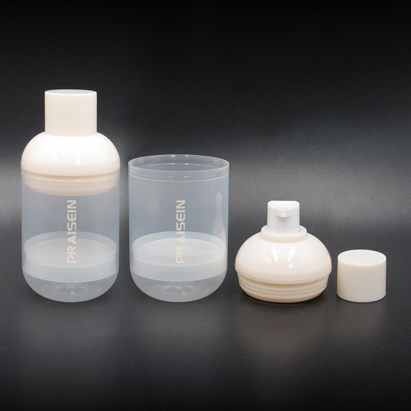 Wholesale round empty plastic airless cosmetics bottle 50ml 100ml 150ml clear airless lotion bottle