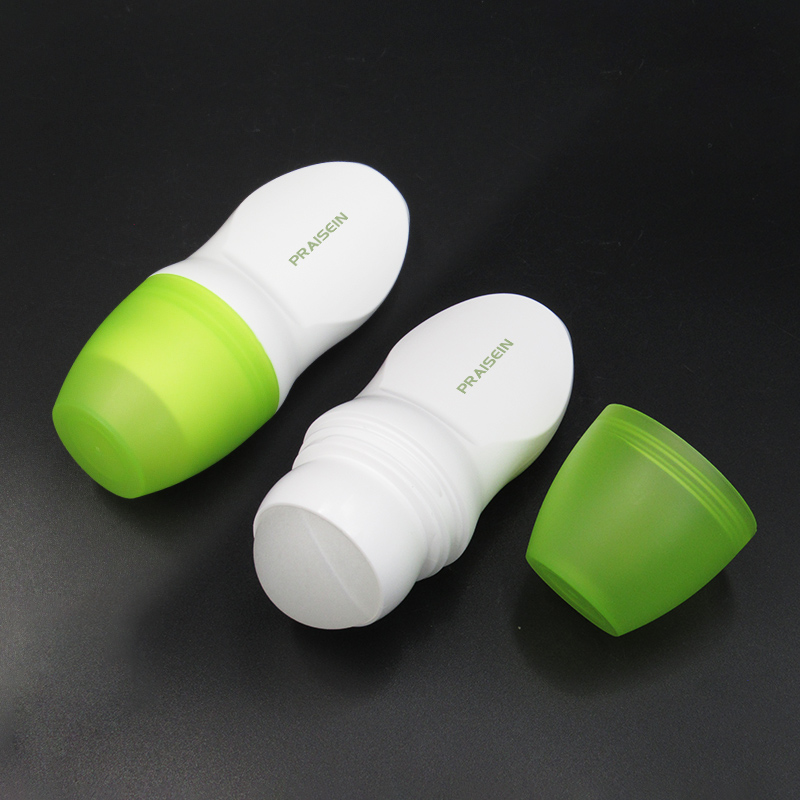 Supplier custom 50ml empty refillable white plastic roll on bottle deodorant container